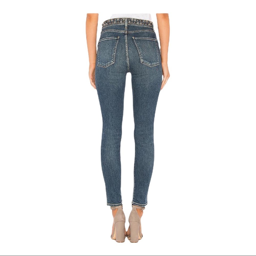 Agolde Roxanne Super High Rise Studded Skinny Jeans A051B-781 Size 32